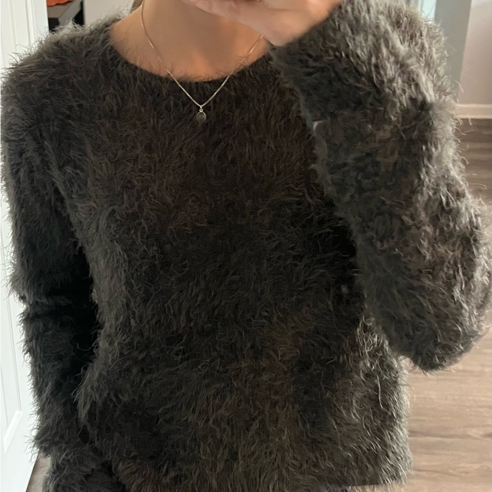 Hollister Fuzzy Charcoal Sweater